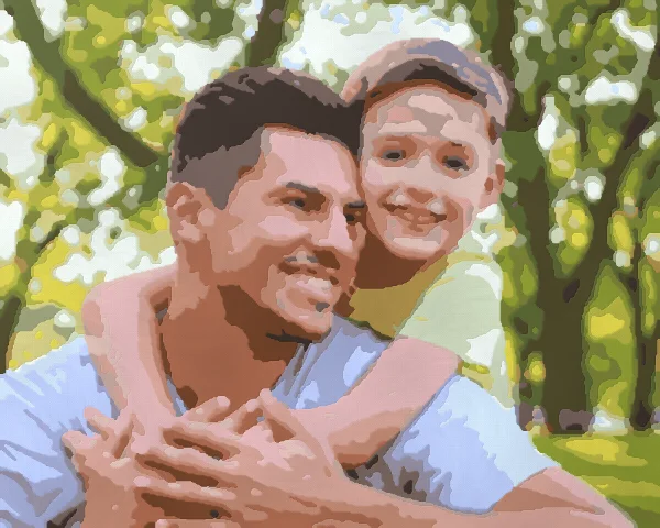 Aperçu peint : Un père et son fils